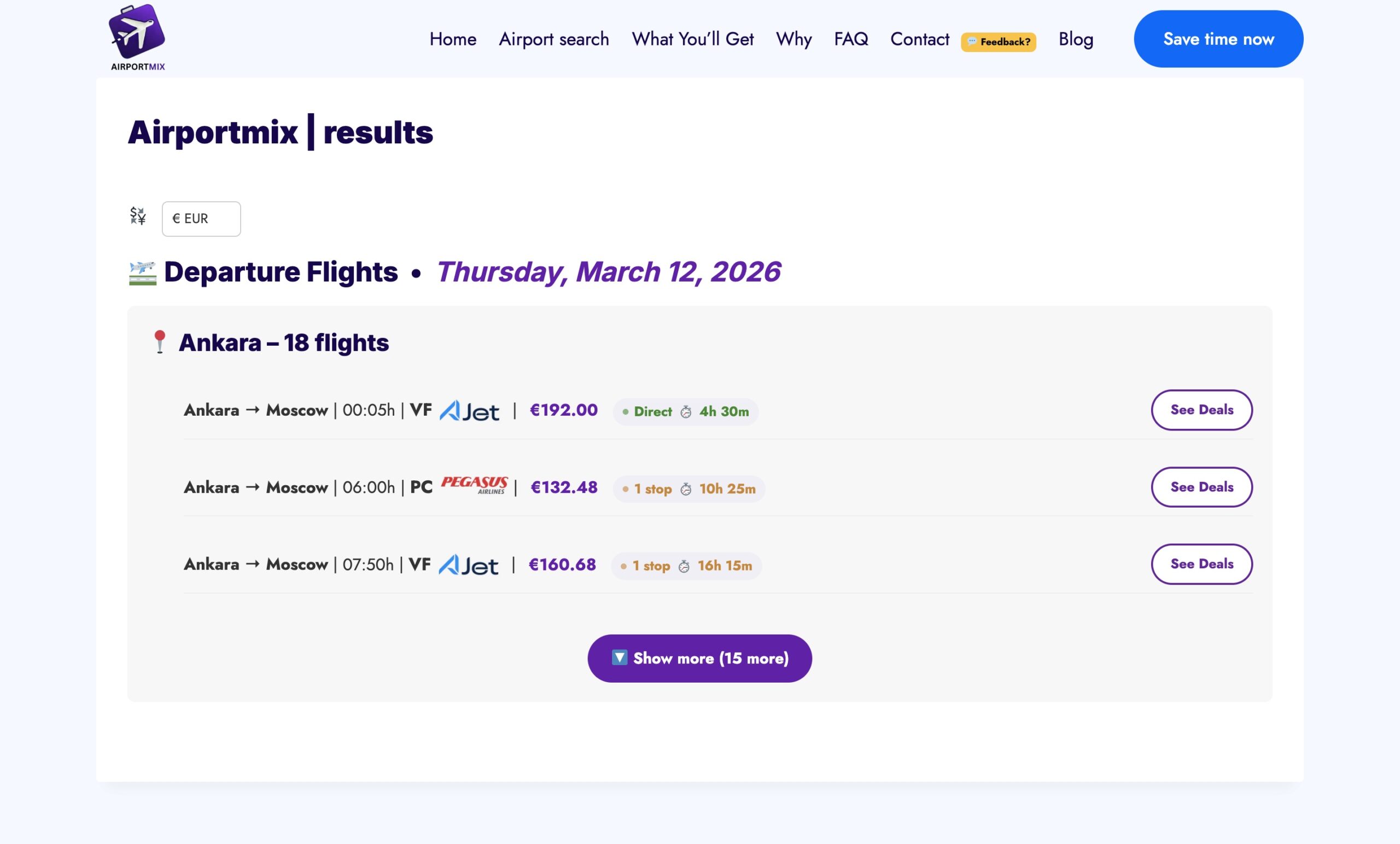 Compare flight strategies and routes to Moscow from nearby regions